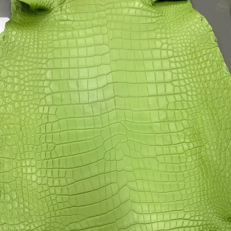 皮革 美洲鱷魚皮 蘋果綠色 - FOBO CROCODILE