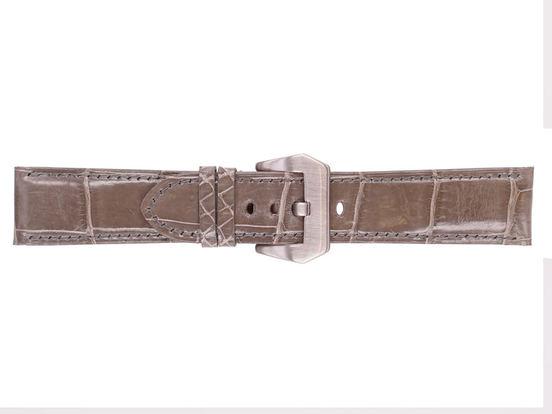 錶帶 尼羅鱷魚皮革 朗格 歐米茄 萬國 代用錶帶 灰色 - FOBO CROCODILE