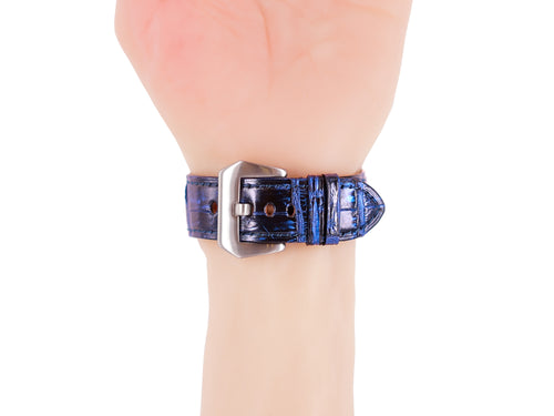 錶帶 尼羅鱷魚皮革 沛納海手錶 替換錶帶 藍眼淚色 - FOBO CROCODILE