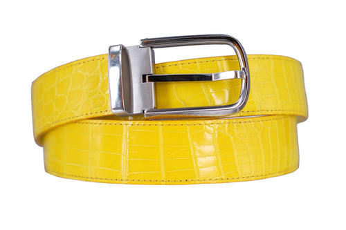crocodile belt for men crocodile leather yellow