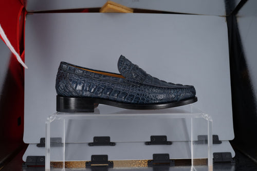 Genuine crocodile leather loafer shoes by Goodyear welt handmade
