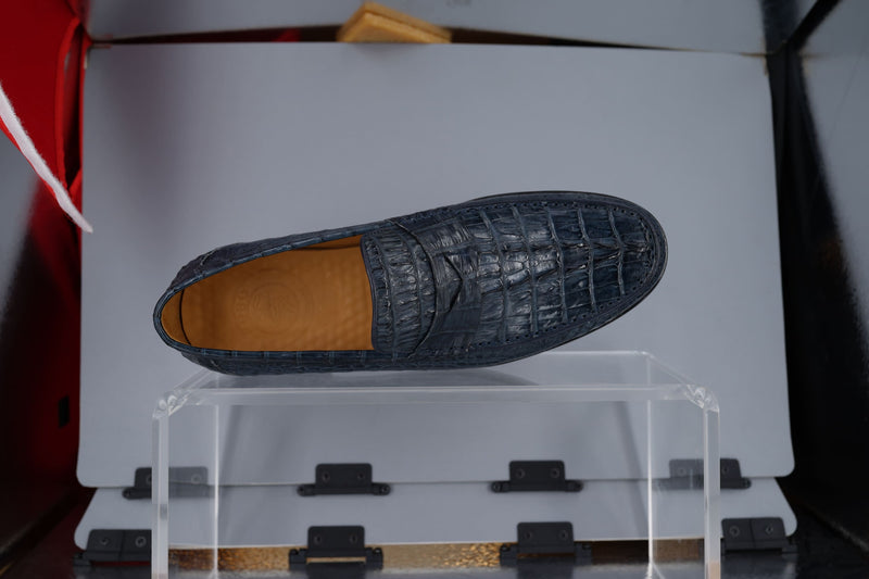 Genuine crocodile leather loafer shoes by Goodyear welt handmade