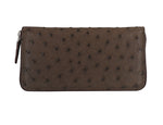 Genuine ostrich leather wallet zipper wallet for men, women