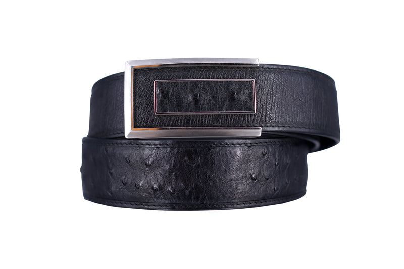 Genuine ostrich leather belt