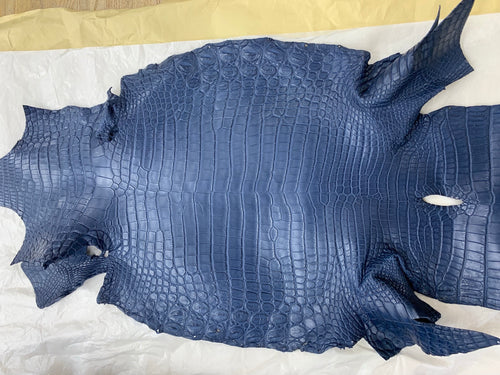 皮革 尼羅鱷魚皮 藏青色 - FOBO CROCODILE