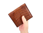 Men's short wallet genuine caiman crocodile leather, luxury exotic wallet
