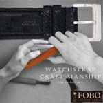 Ostrich leather watch belt
