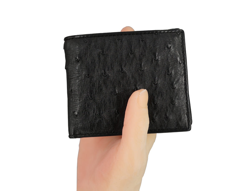bi-fold wallet for men ostrich leather