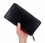 checkbook wallet, purse, storage passport zipper wallet genuine nile crocodile leather