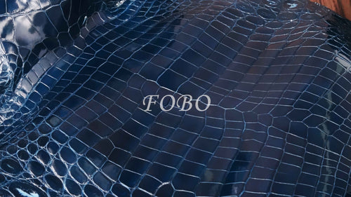 皮革 尼羅鱷魚皮 瑪瑙石拋光 深海藍色 - FOBO CROCODILE