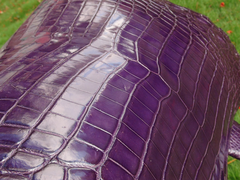 皮革 尼羅鱷魚 瑪瑙石拋光 紫色 - FOBO CROCODILE