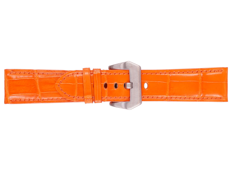 錶帶 尼羅鱷魚皮革 訂做錶帶 橘色 - FOBO CROCODILE