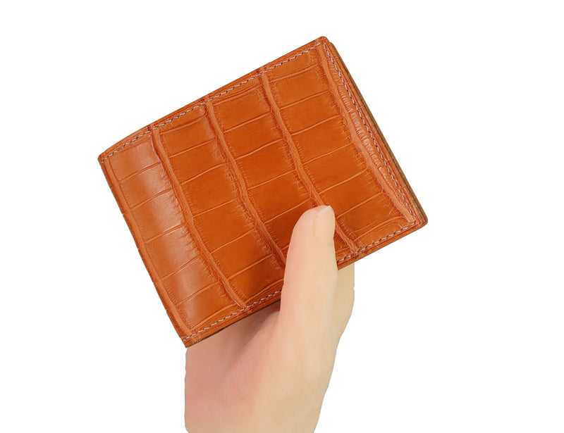 short wallet Genuine crocodile leather for Men