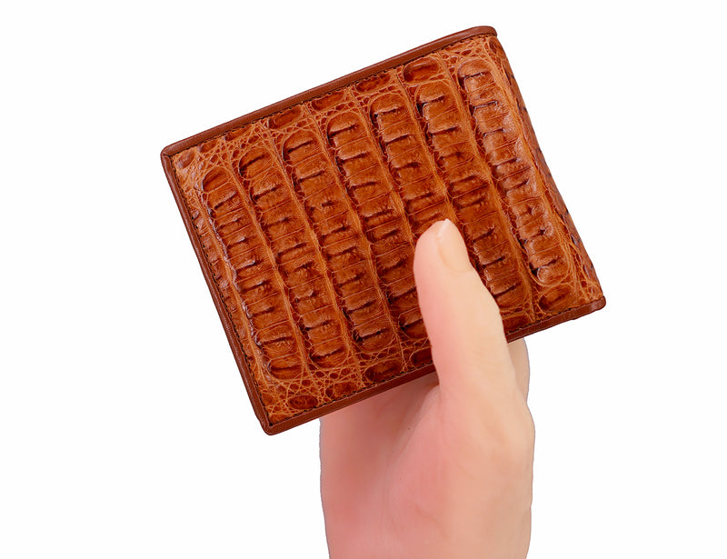 short wallet for Men, Best quality Genuine caiman crocodile leather