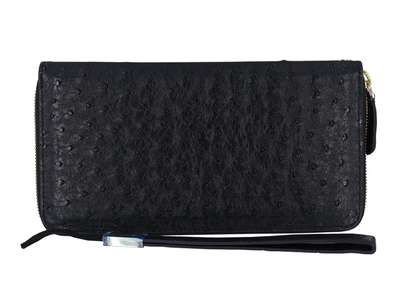 zipper wallet for men ostrich leather passport wallet for women