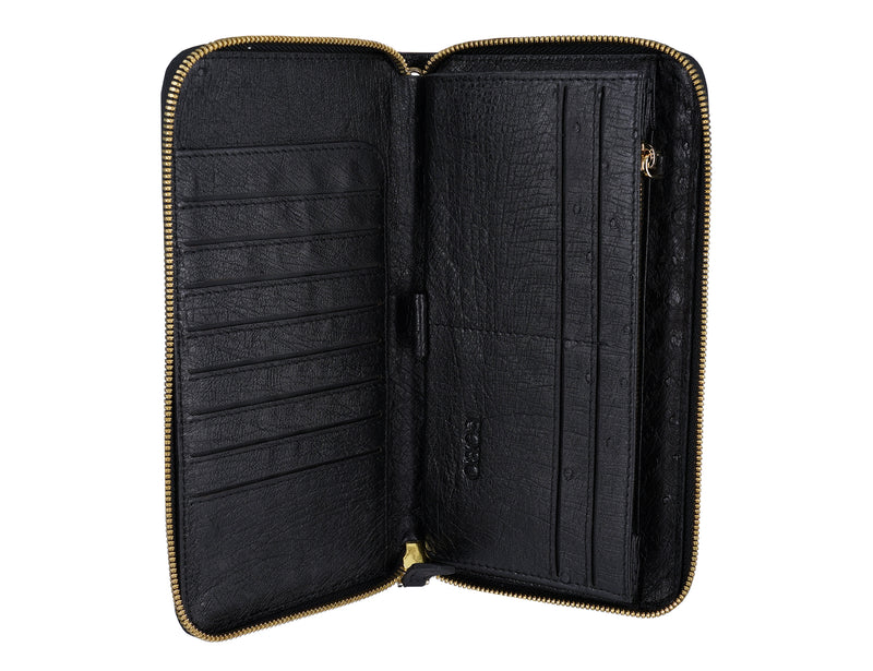 zipper wallet for men ostrich leather passport wallet for women